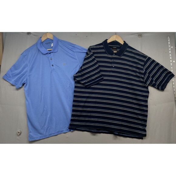 Izod Other - Izod‎ Golf Polo Shirt LARGE COOL FX Windowpane Striped Casual Dress LOT OF TWO